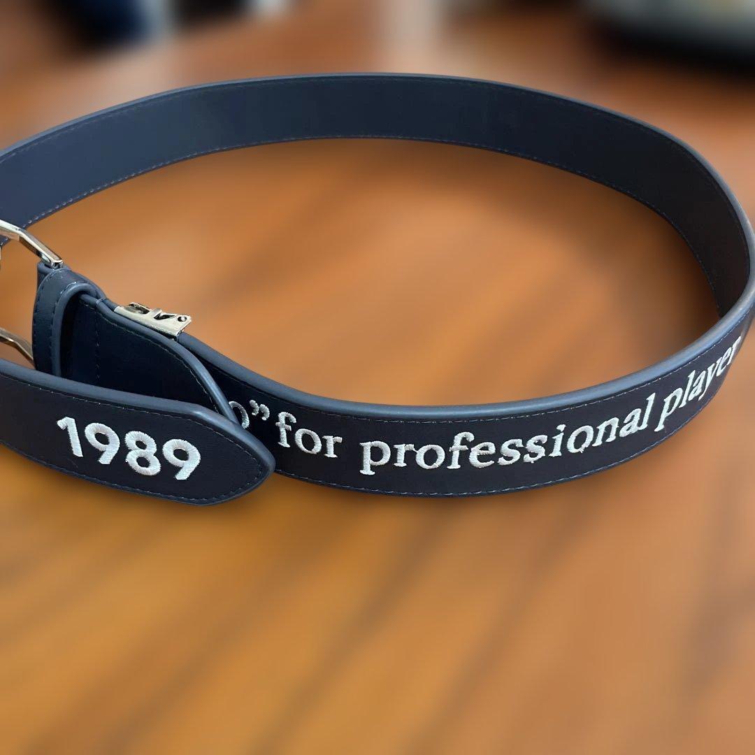 美品 PEARLY GATES パーリーゲイツ ロゴバックル ベルト ネイビー