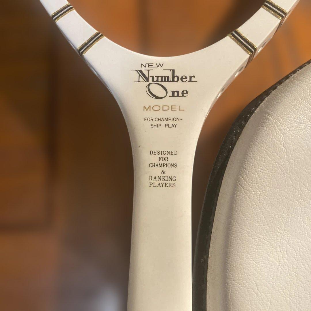 軟式テニスラケットカバー付き　伝統のウッドnewNUMBERONE