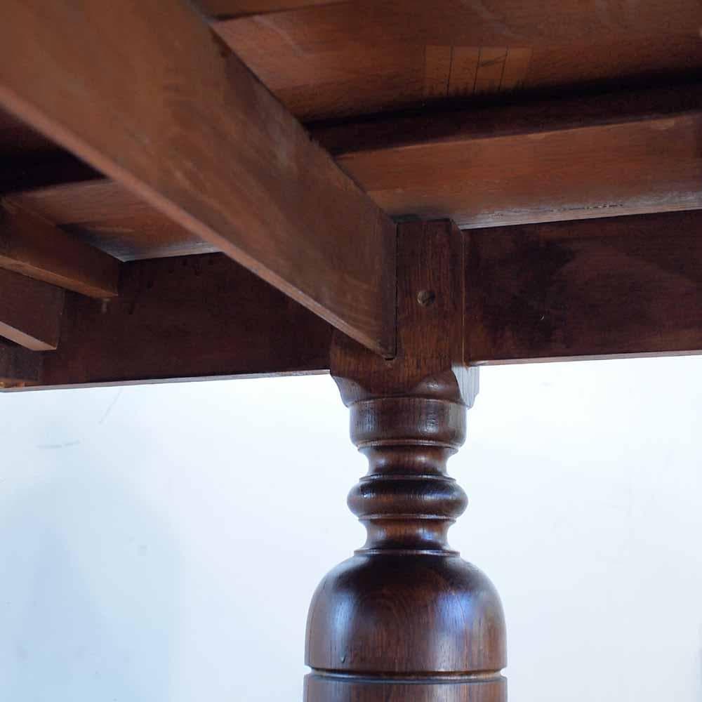 英国アンティーク オーク材 ドローリーフテーブル