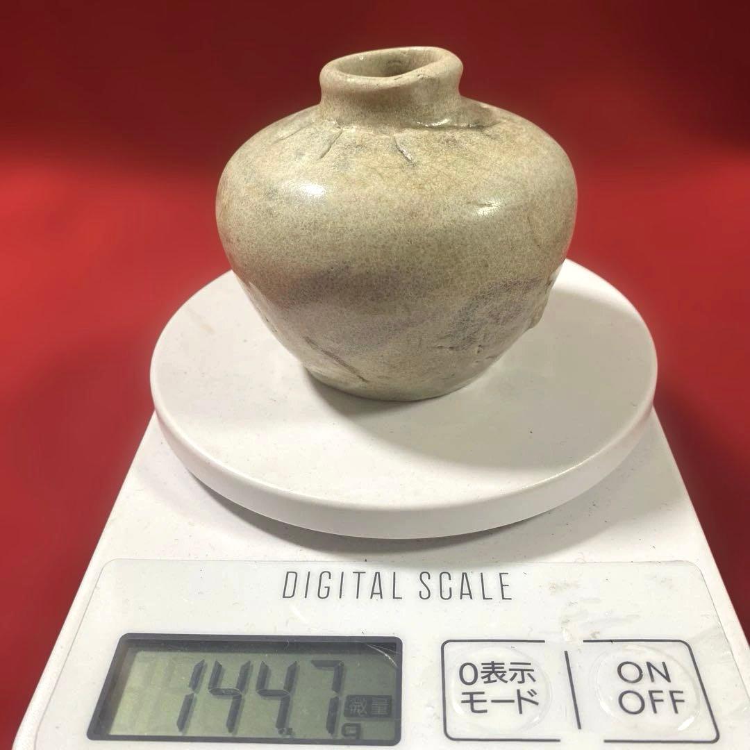 J-43 高麗油壷　李朝　紛青沙器　古壺　骨董品　インテリア雑貨　美術品　工芸品