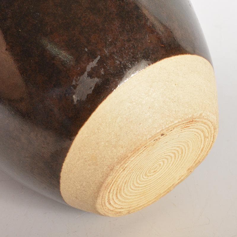 茶道具　桶谷定一作　肩衝茶入　仕覆付　共箱　V　6426