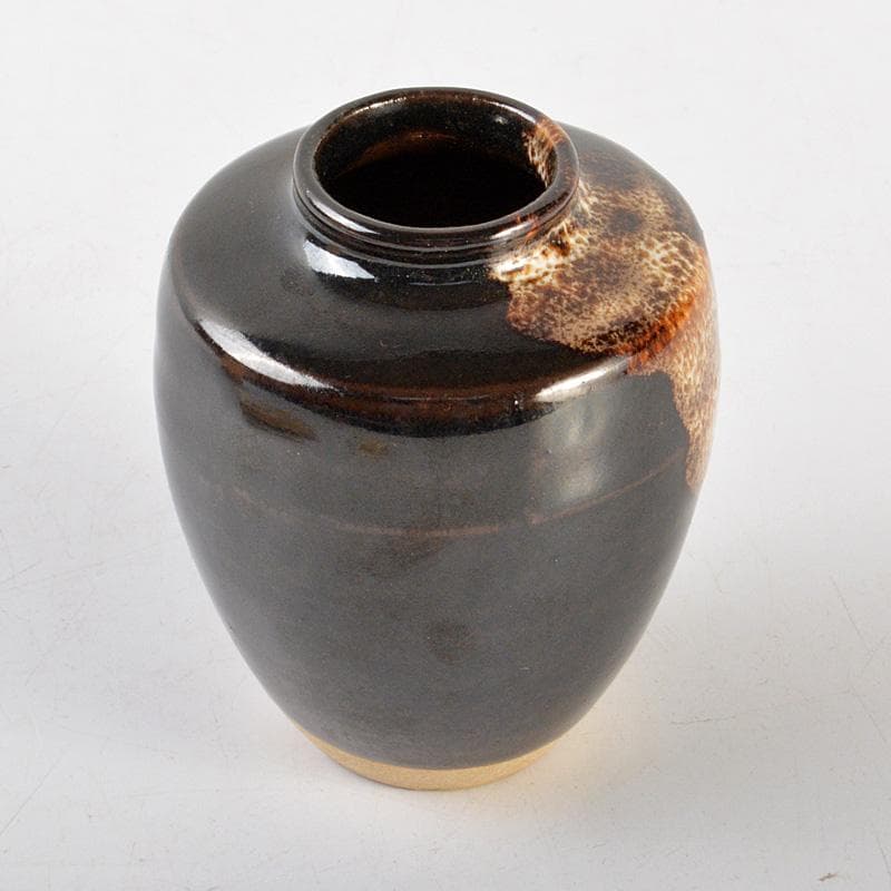 茶道具　桶谷定一作　肩衝茶入　仕覆付　共箱　V　6426