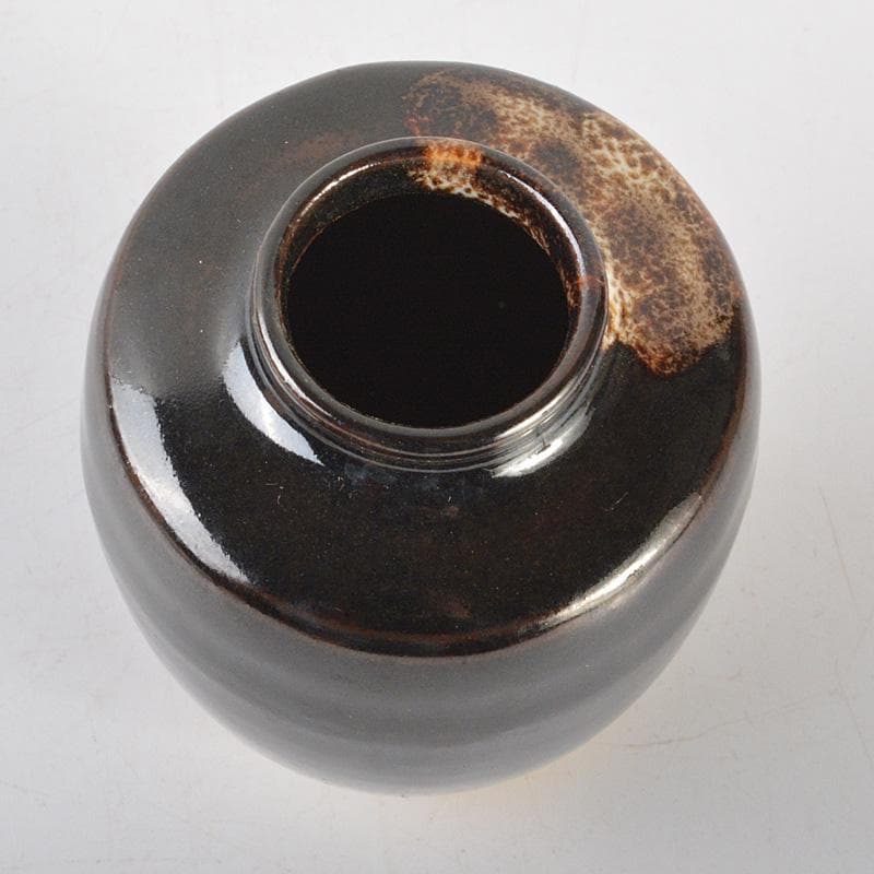 茶道具　桶谷定一作　肩衝茶入　仕覆付　共箱　V　6426