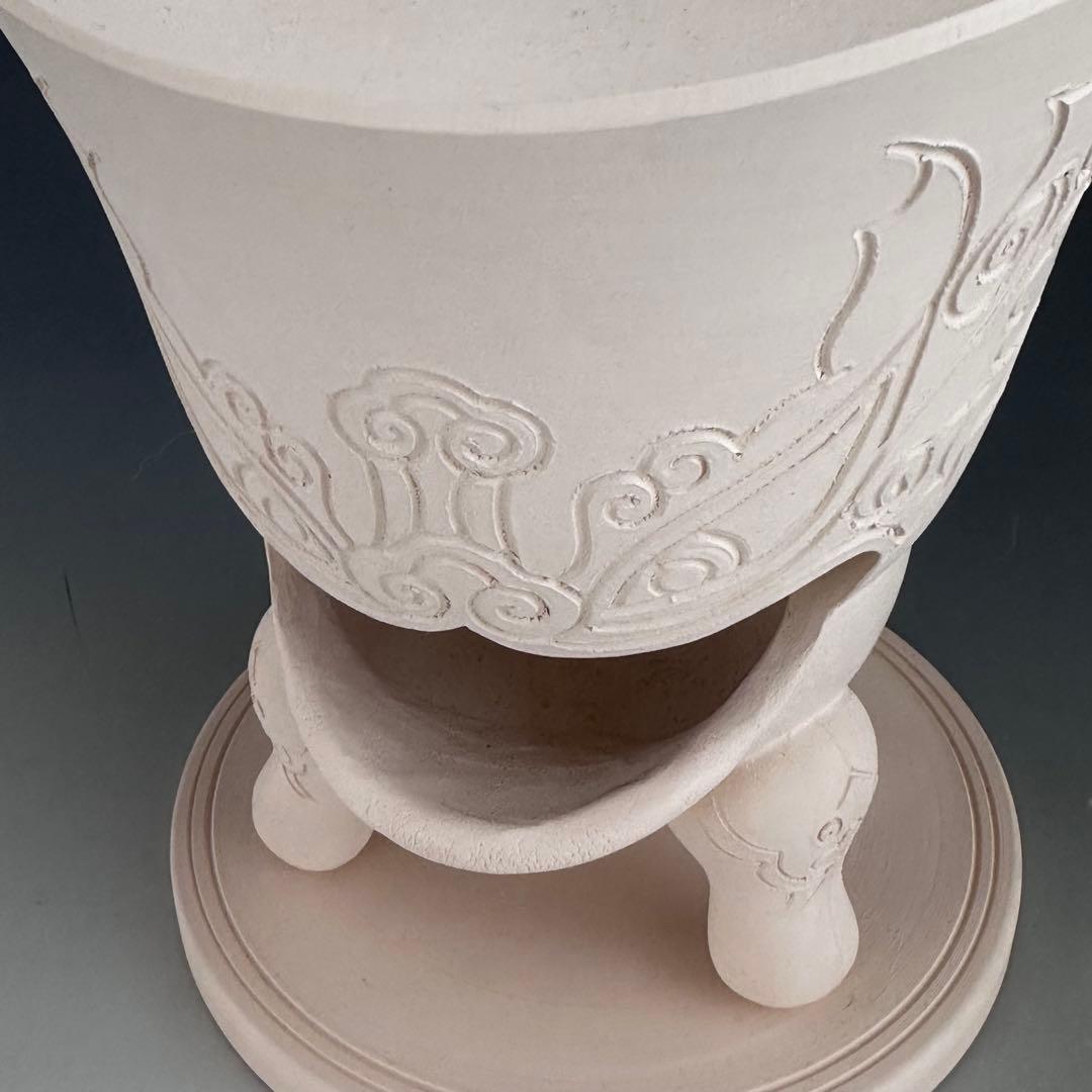 煎茶道具　白泥　木米写　鬼面　涼炉　平安　妙見窯　共箱　台付　湯沸かし　煎茶器