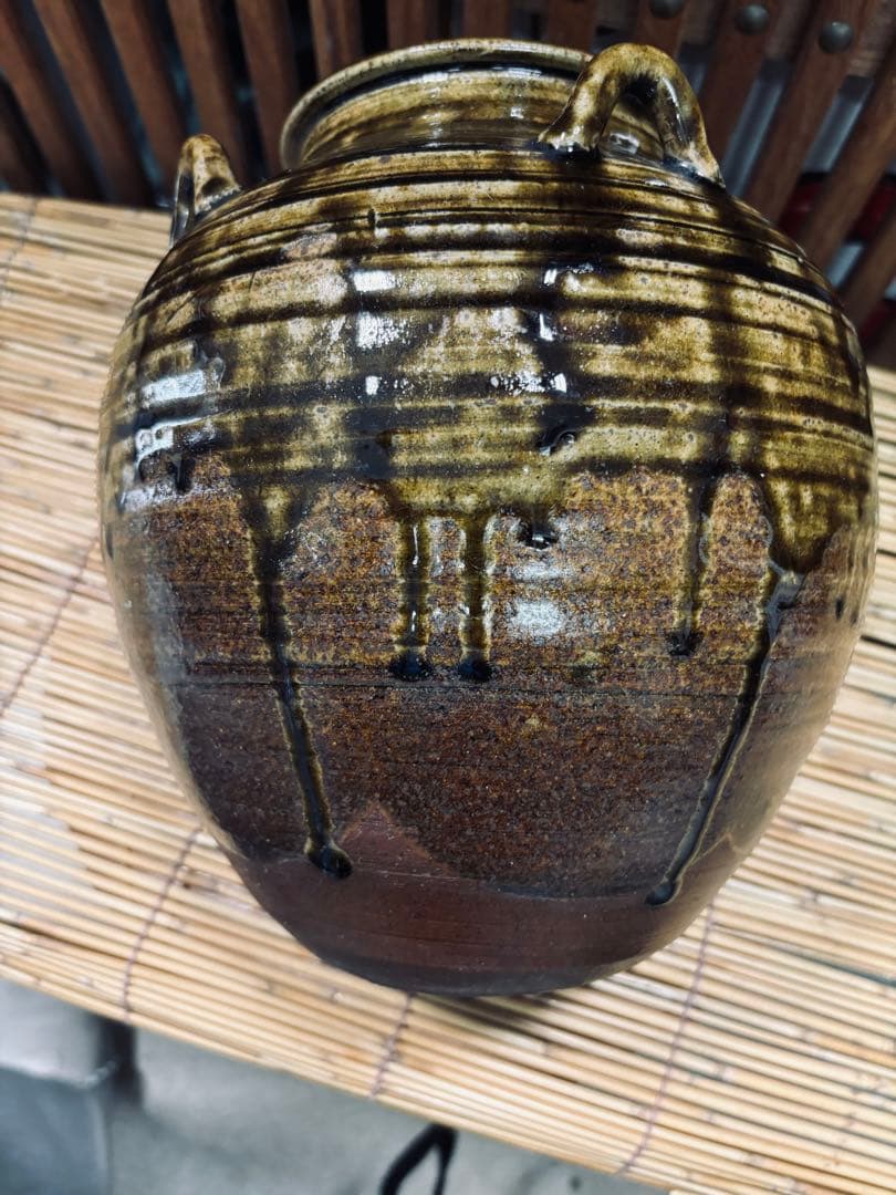 投売りの半額にしました。 超珍品 島田の 志戸呂焼き( 祖母焼 )希少陶器の壺