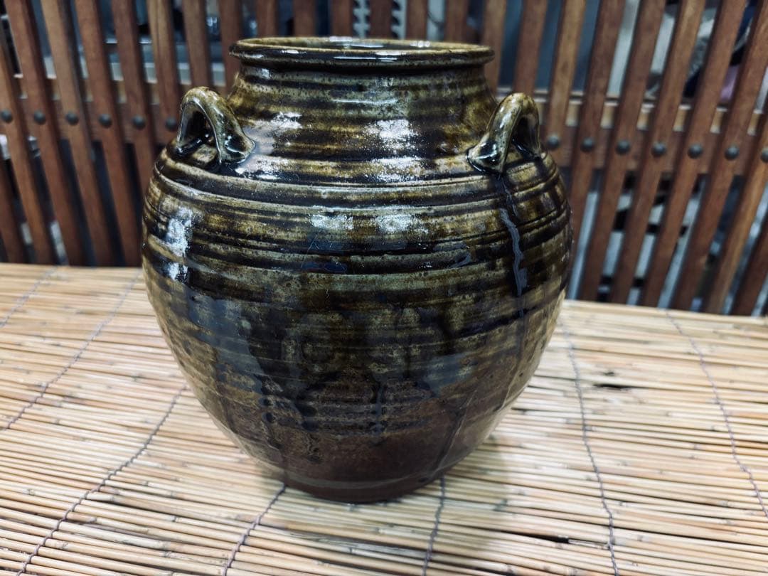 投売りの半額にしました。 超珍品 島田の 志戸呂焼き( 祖母焼 )希少陶器の壺