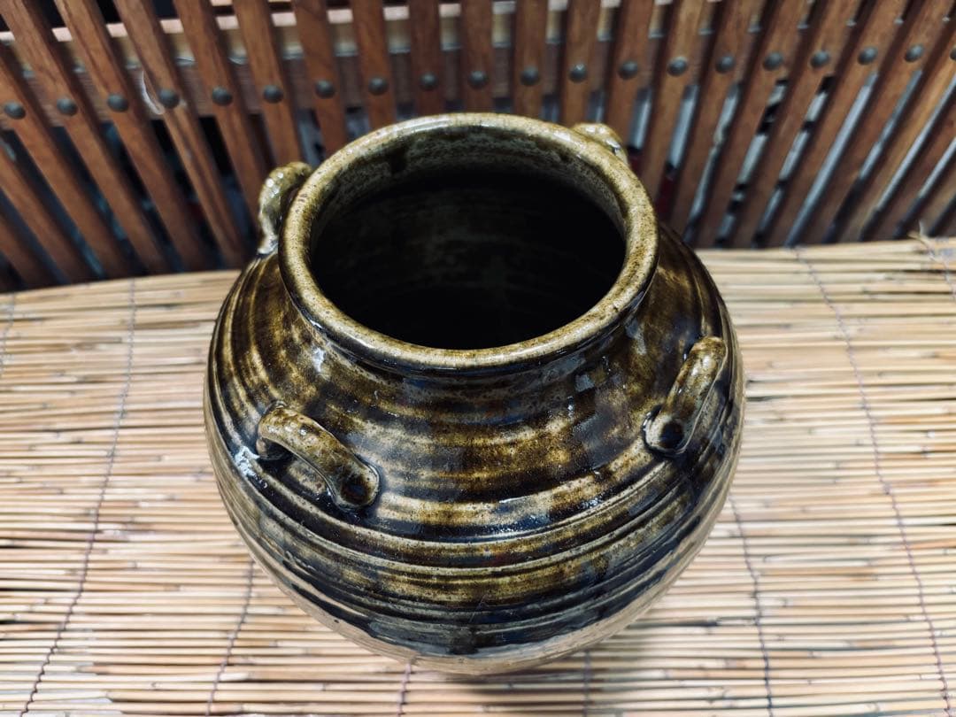 投売りの半額にしました。 超珍品 島田の 志戸呂焼き( 祖母焼 )希少陶器の壺