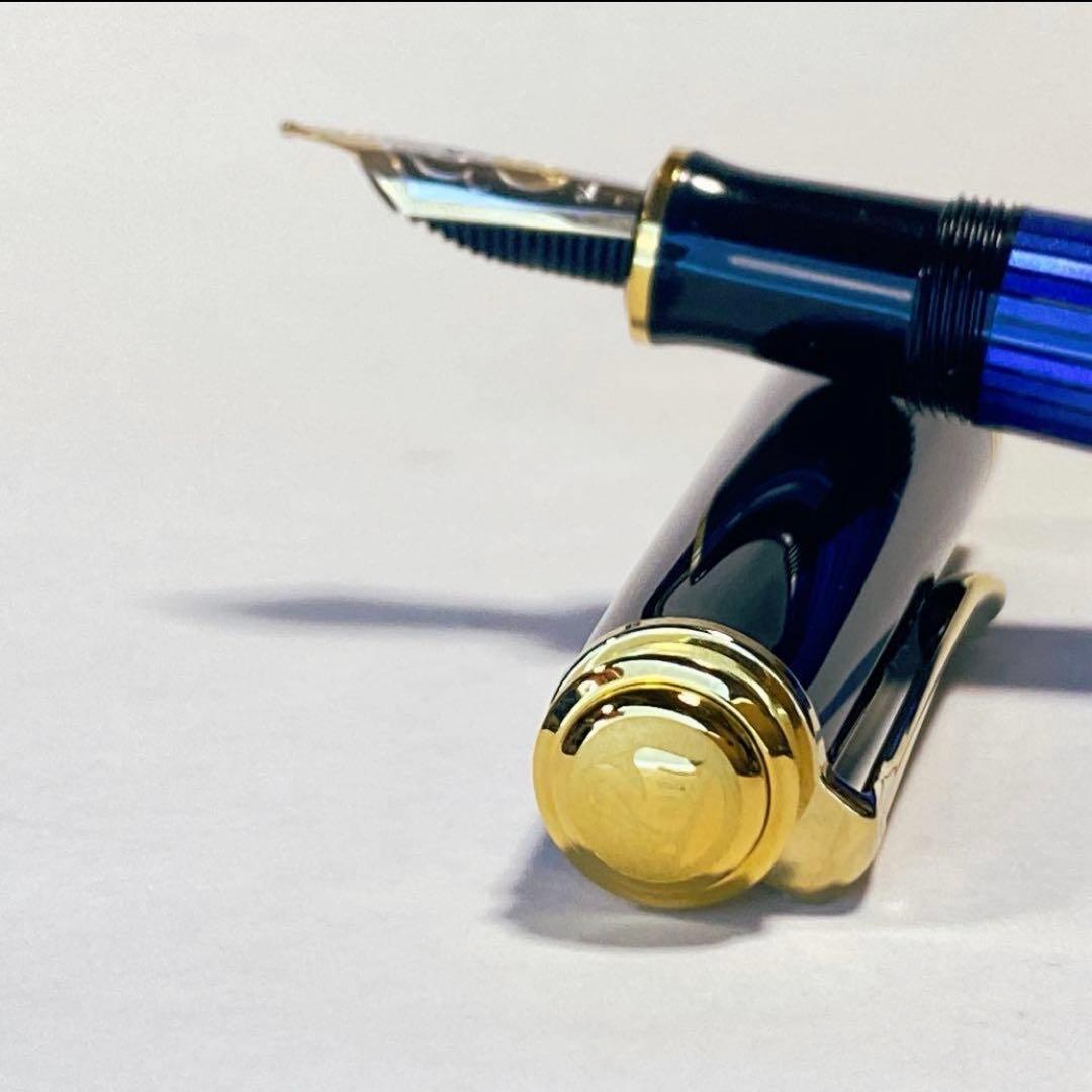 Pelikan 万年筆セット 青縞 M600 F