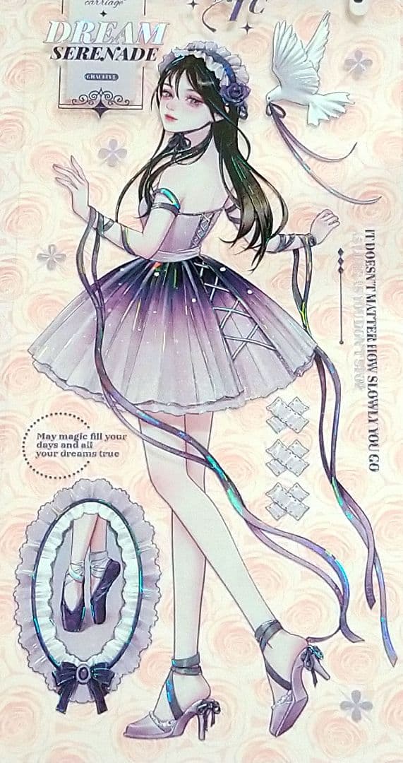 ✩再販✩J769＃足尖轻舞(贝壳光)切り売り海外人物マステ女の子