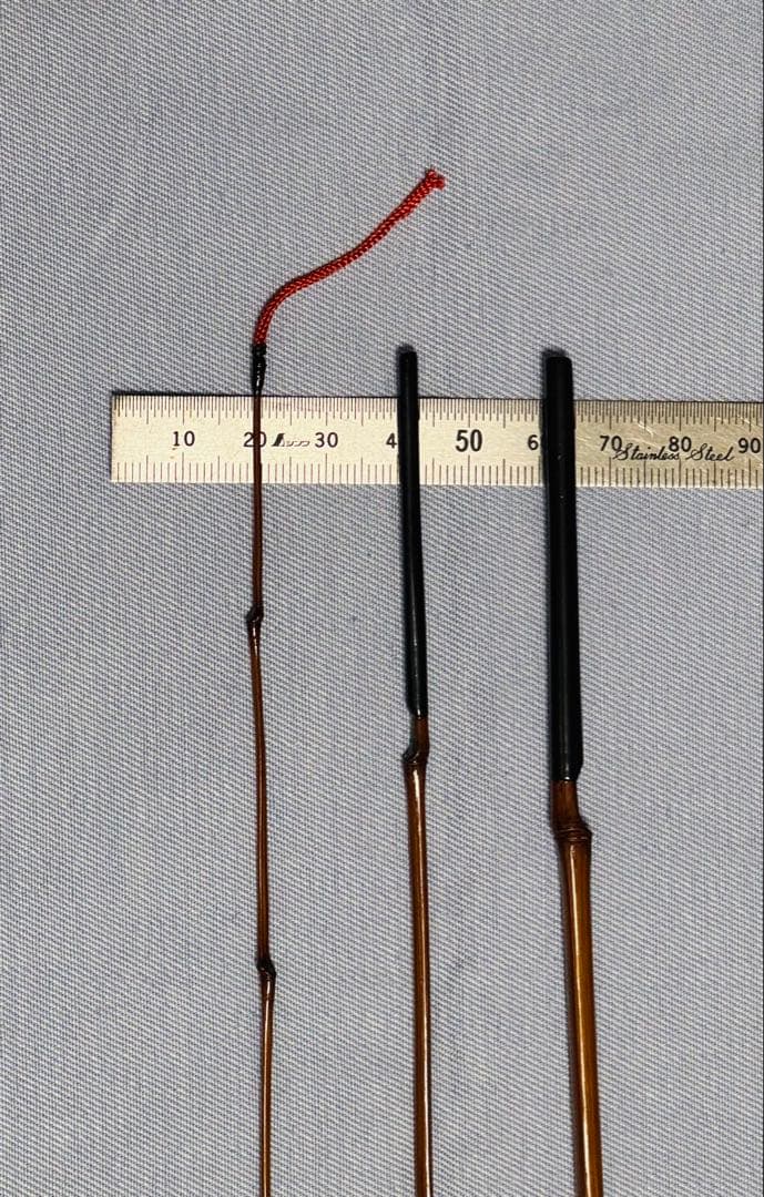 品川和竿やす製作の全竹タナゴ竿　三本継