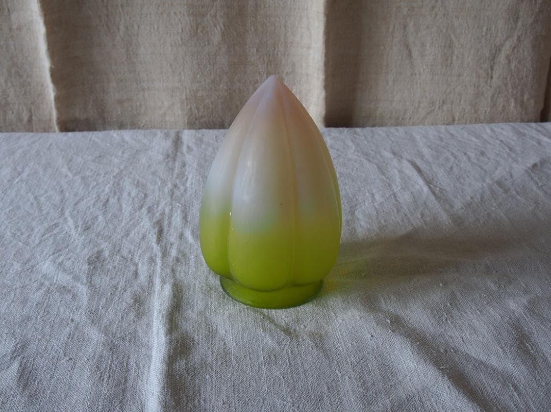 緑とピンクのグラデーション 磨りガラス ランプシェード電笠 高17cm/K407