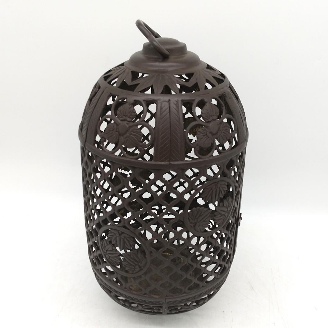 吊り灯籠 吊灯籠 灯篭 置き灯篭 葵紋 高岡銅器 高さ40cm アンティーク調