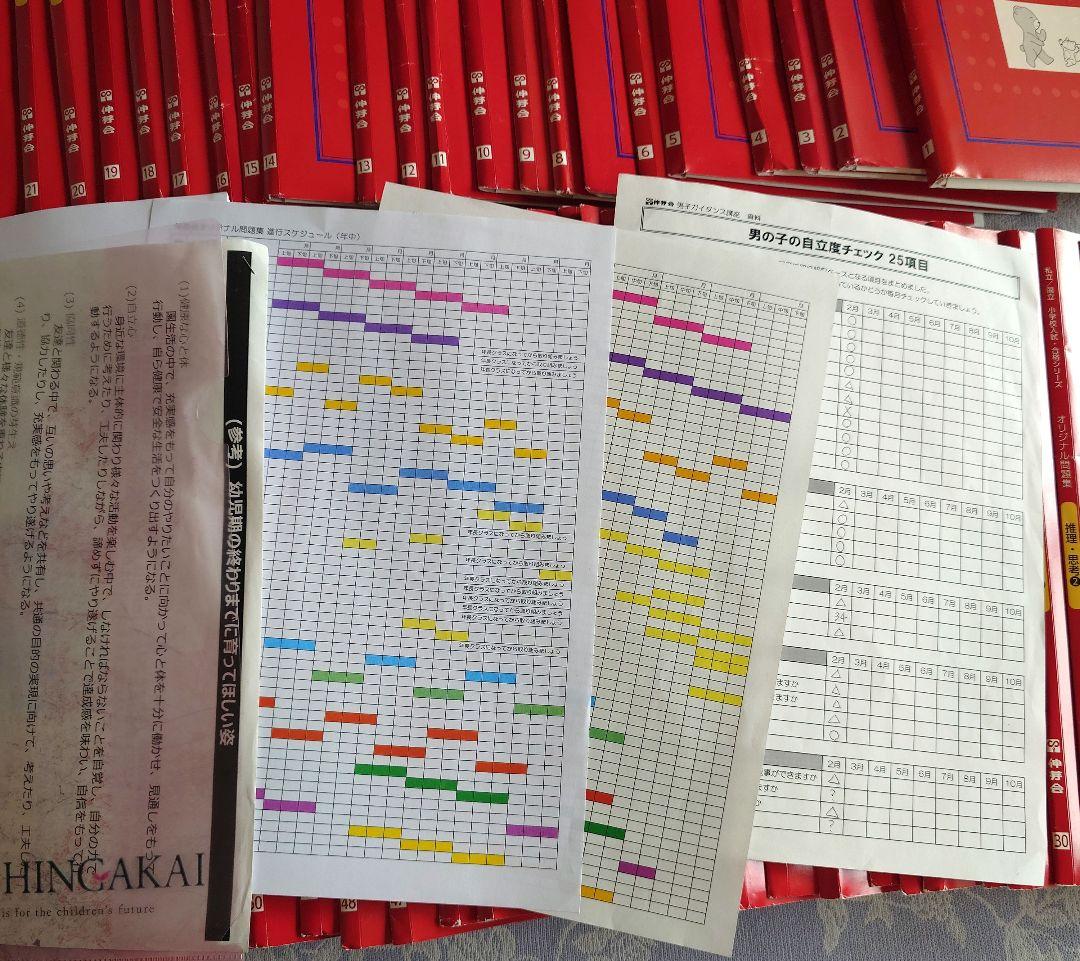 伸芽会 赤本 オリジナル問題集(改訂版) フルセット63冊 進行表 おまけ付