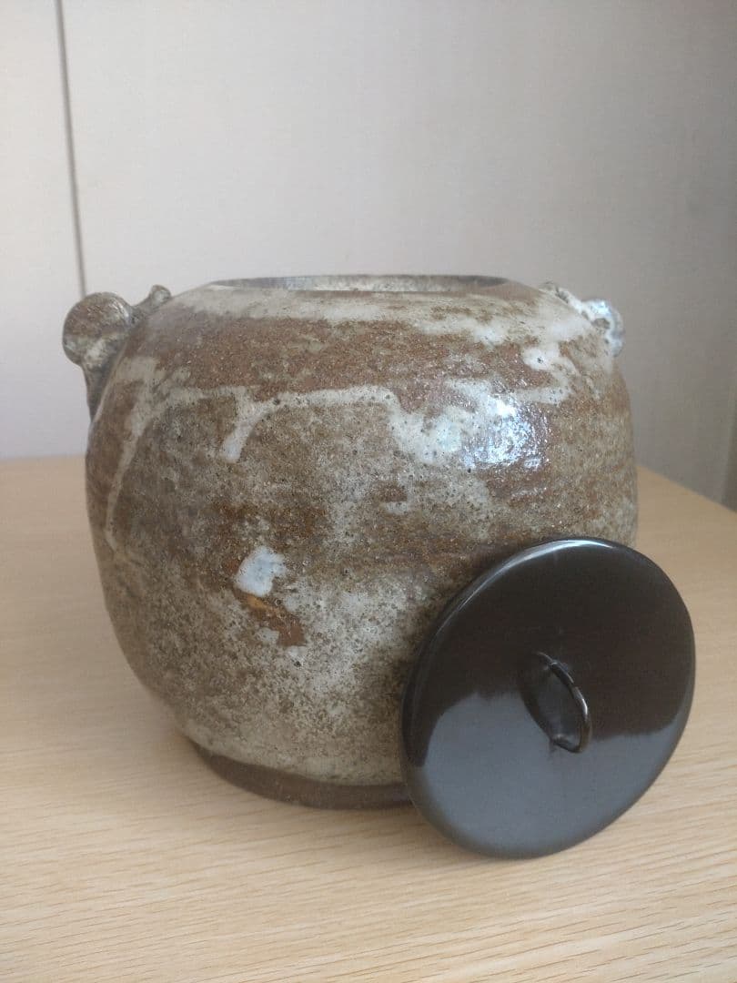 【伝世品　朝鮮唐津】水指　天野家　李朝　斑唐津　中川自然坊　丸田宗彦　高麗