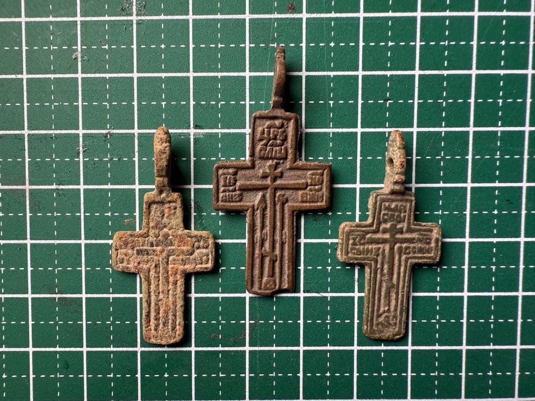 アンティーク　ロシア帝国18世紀以前　正教会八端十字 発掘