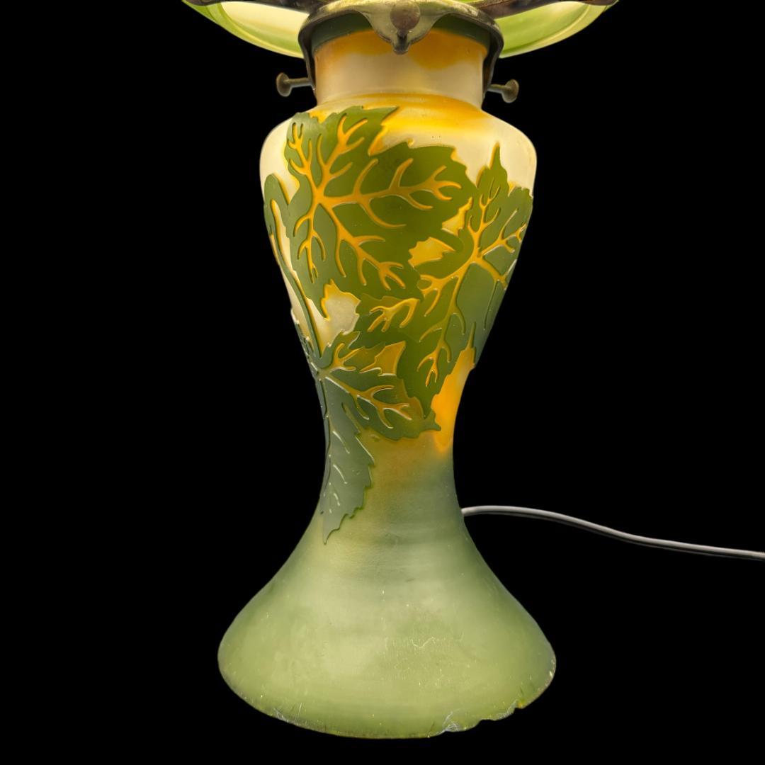 高さ37㎝【希少】エミールガレ風　レプリカ　ランプ　卓上照明