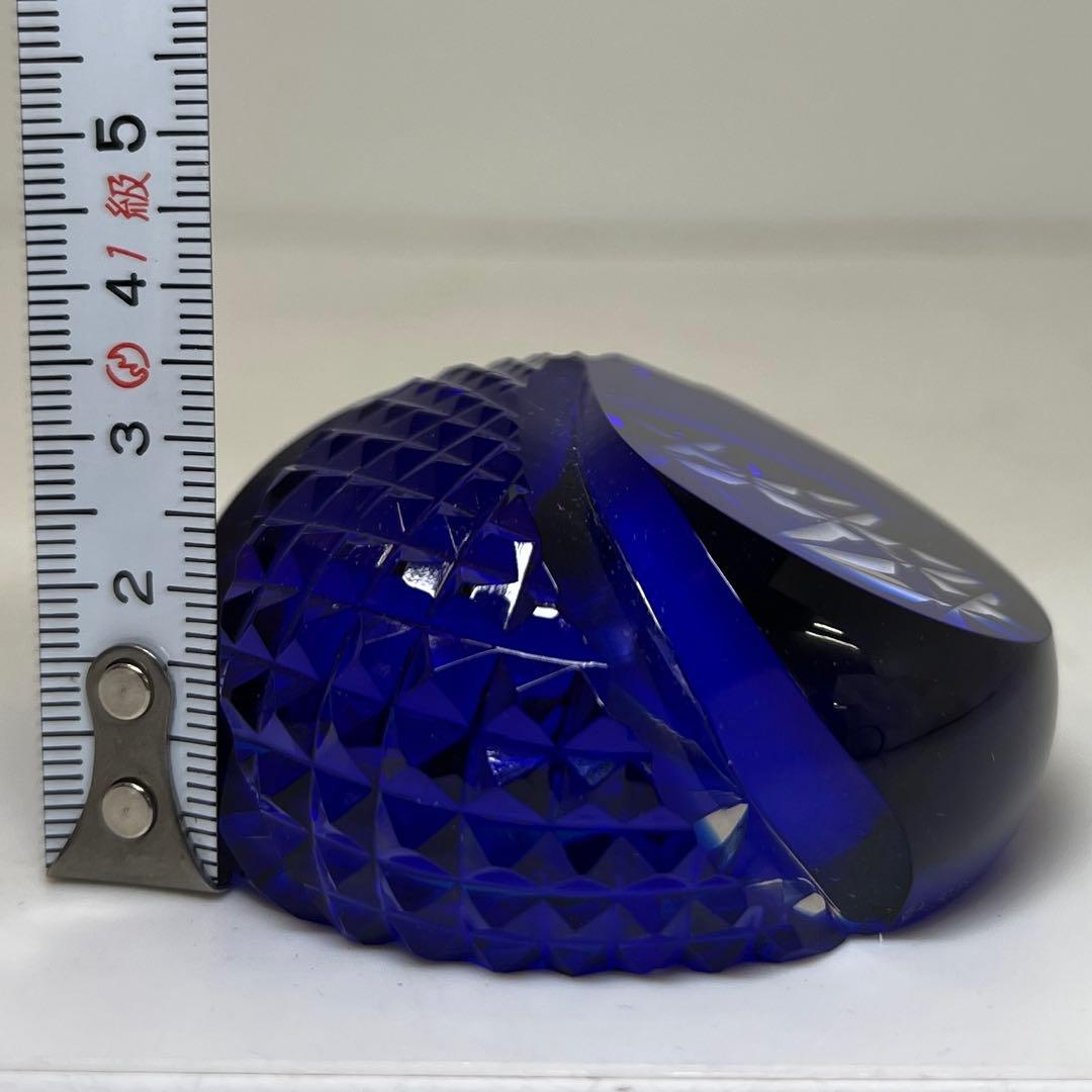 薩摩ガラス 工芸作 「薩摩の雫」 共箱 213g 東キ7-1130☆2F タニチ