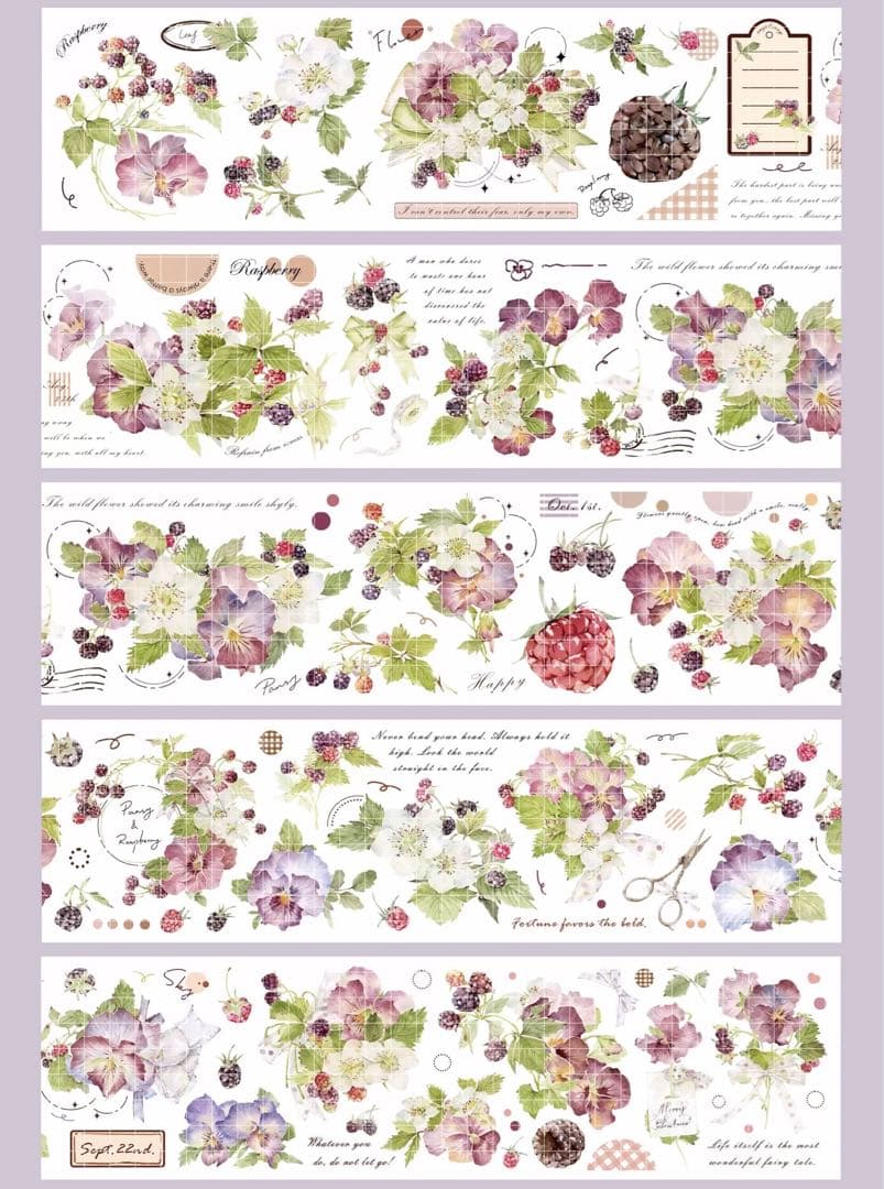 海外マスキングテープ巻売り 浆果森林 フラワー 人物マスキングテープ527