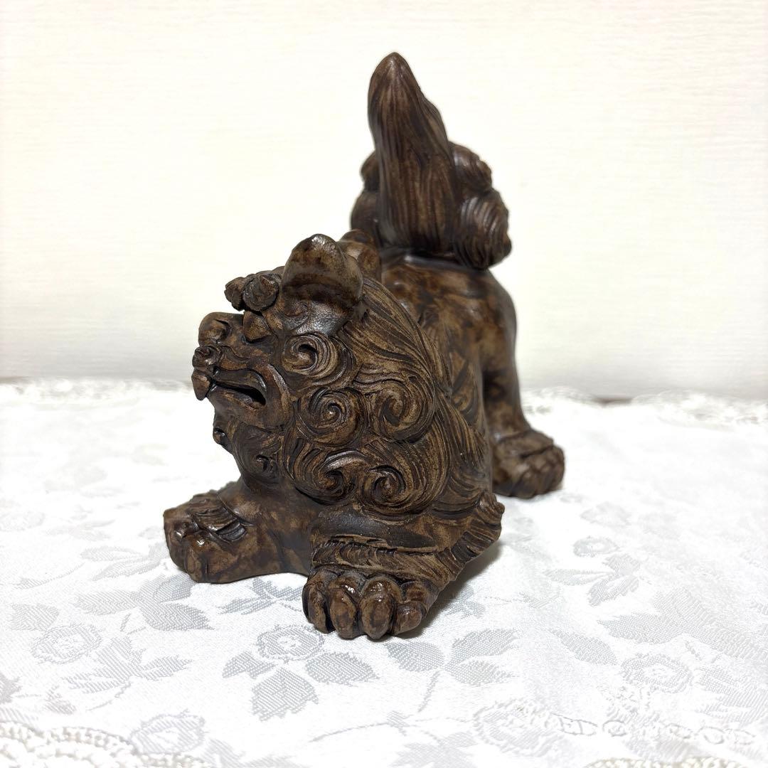 シーサー像 陶器製　在銘