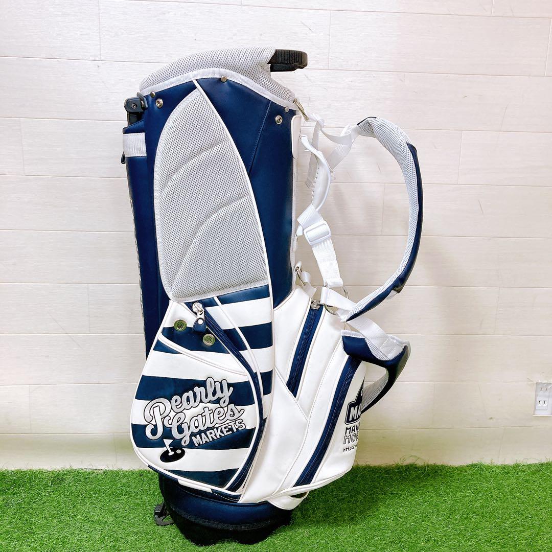 Mパーリーゲイツ マーケットボーダー柄 スタンドキャディバッグ原英莉花選手モデル