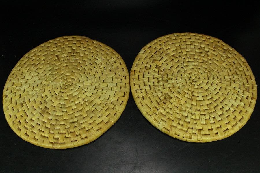 茶道具 竹皮網 円座 九枚 露路 待合(K-A988)