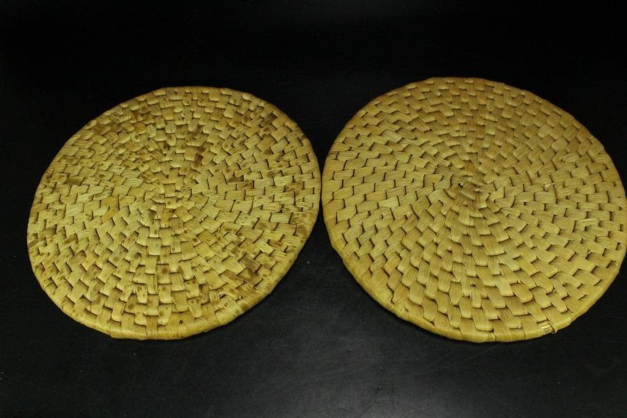 茶道具 竹皮網 円座 九枚 露路 待合(K-A988)