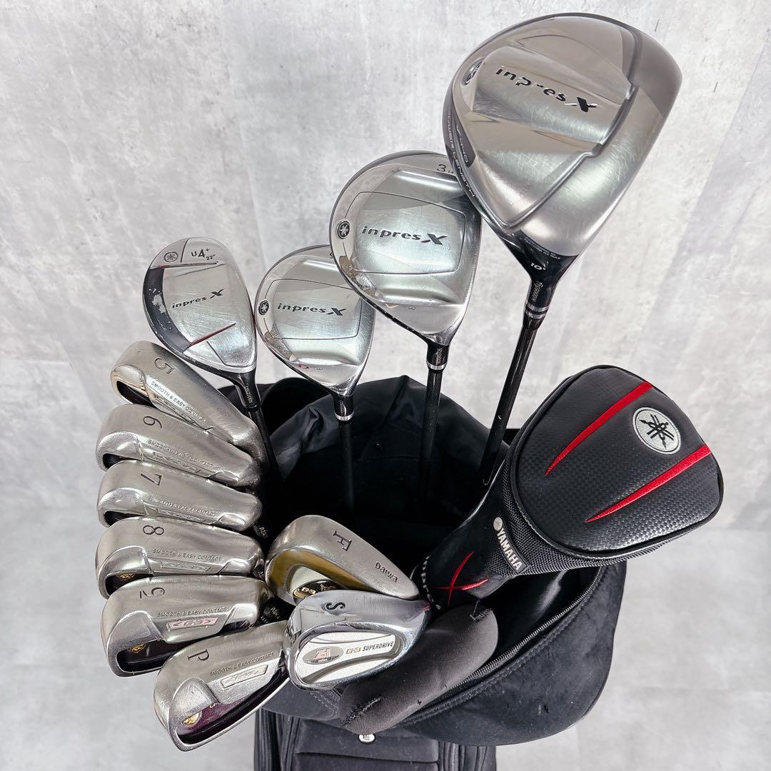 V951 ヤマハ 他 ゴルフクラブ メンズ フルセット インプレスX 黒 初心者