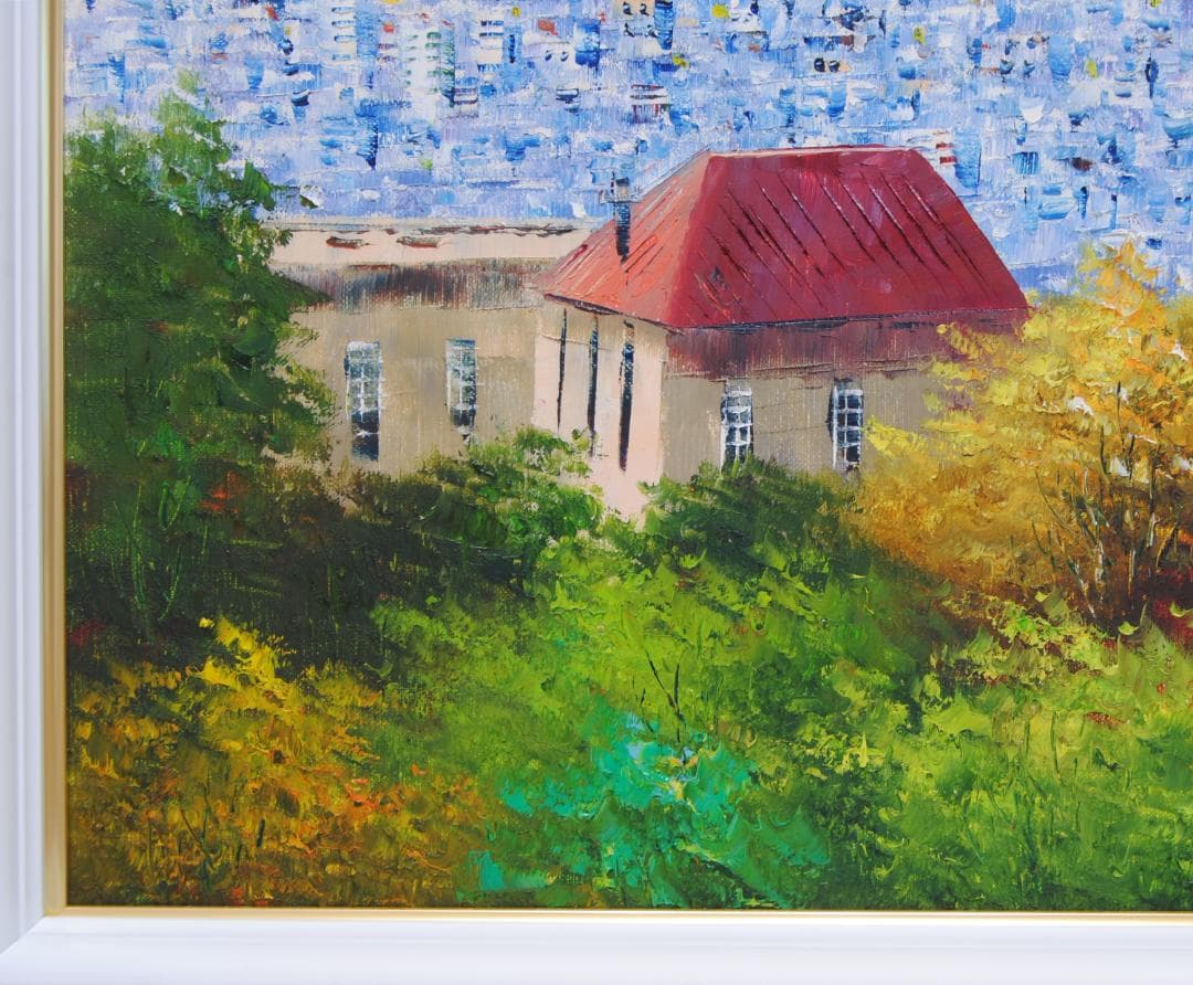 小林幸三　神戸風景　F10　風景画　油彩画　油絵　異人館　神戸港