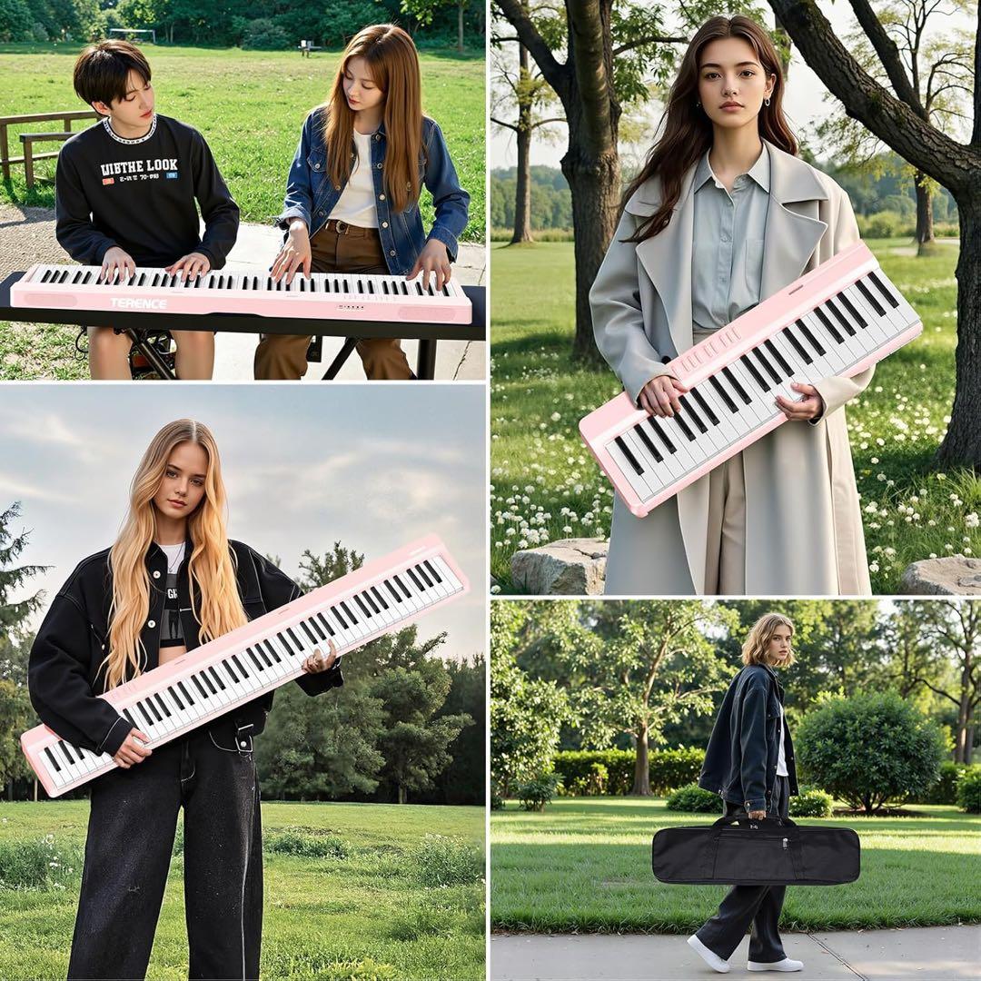 214TERENCE 電子ピアノ 88鍵盤 折り畳み式 キーボード V20