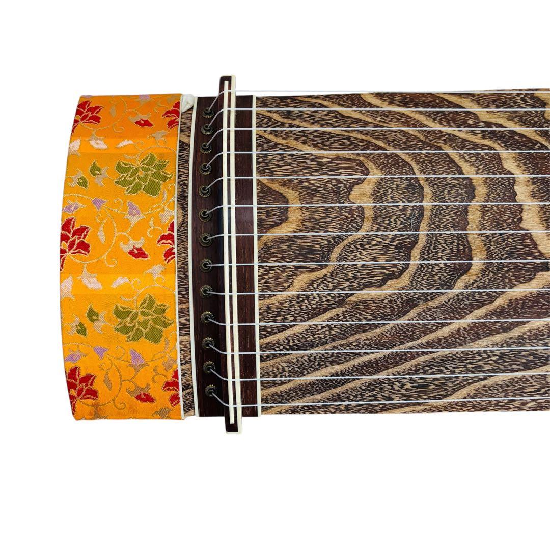 琴　箏　研水　13弦　山田流　並甲　すだれ彫り　蒔絵　全長182cm