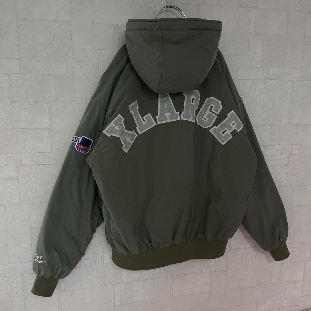 a【即完売モデル】エクストララージ☆ナイロンパファージャケット　カーキ610