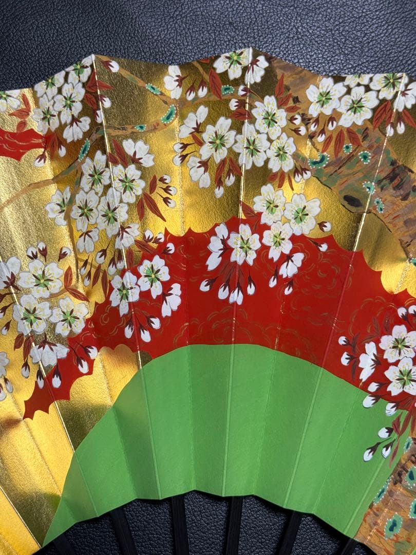扇子　32cm 宮脇賣扇庵　金　桜　飾り扇　飾舞扇　舞扇子　舞踊　着物