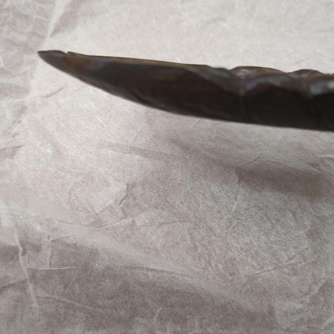 茶合　唐木　茶道具　葉っぱ　葉　茶道　木製　煎茶　茶匙