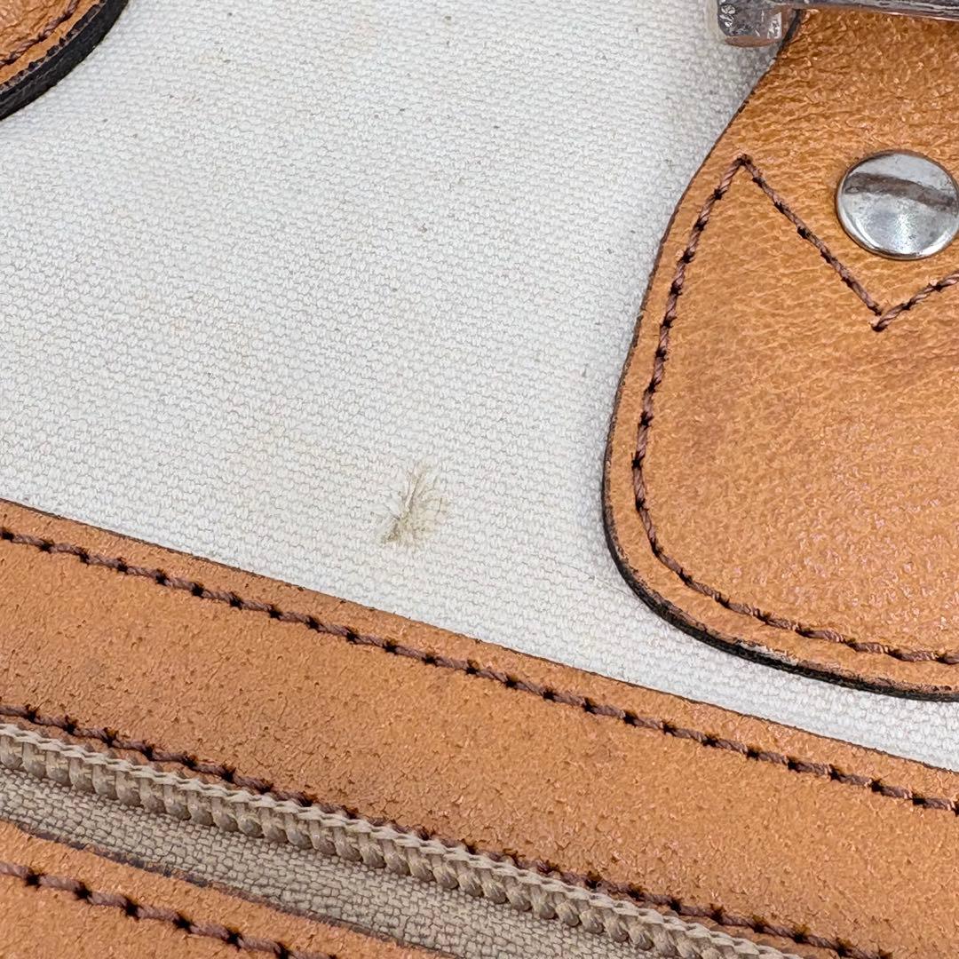 オロビアンコ ガーメントバッグ レザー×キャンバス キャメル スーツキャリー仕様