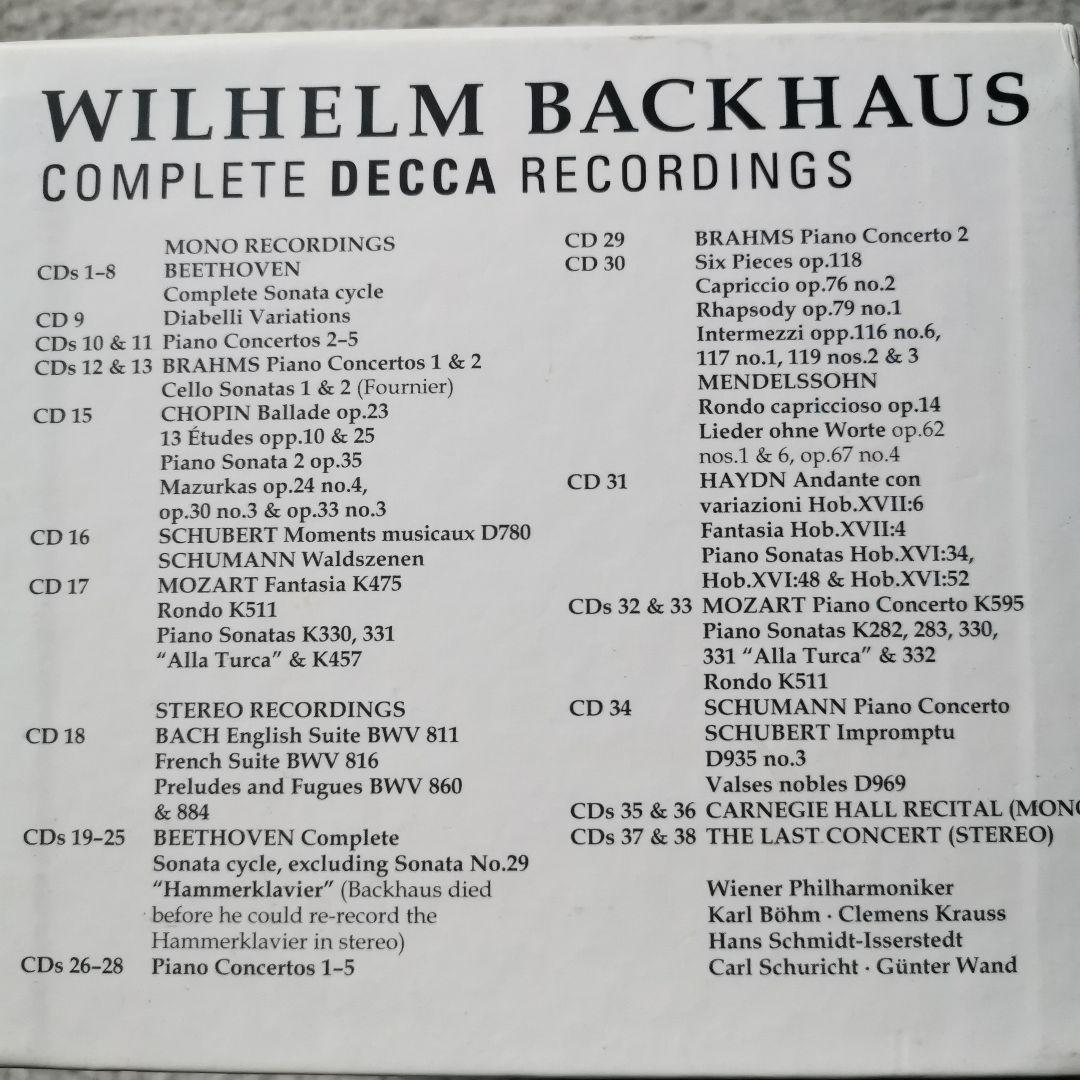 バックハウス　デッカ録音全集　38CD