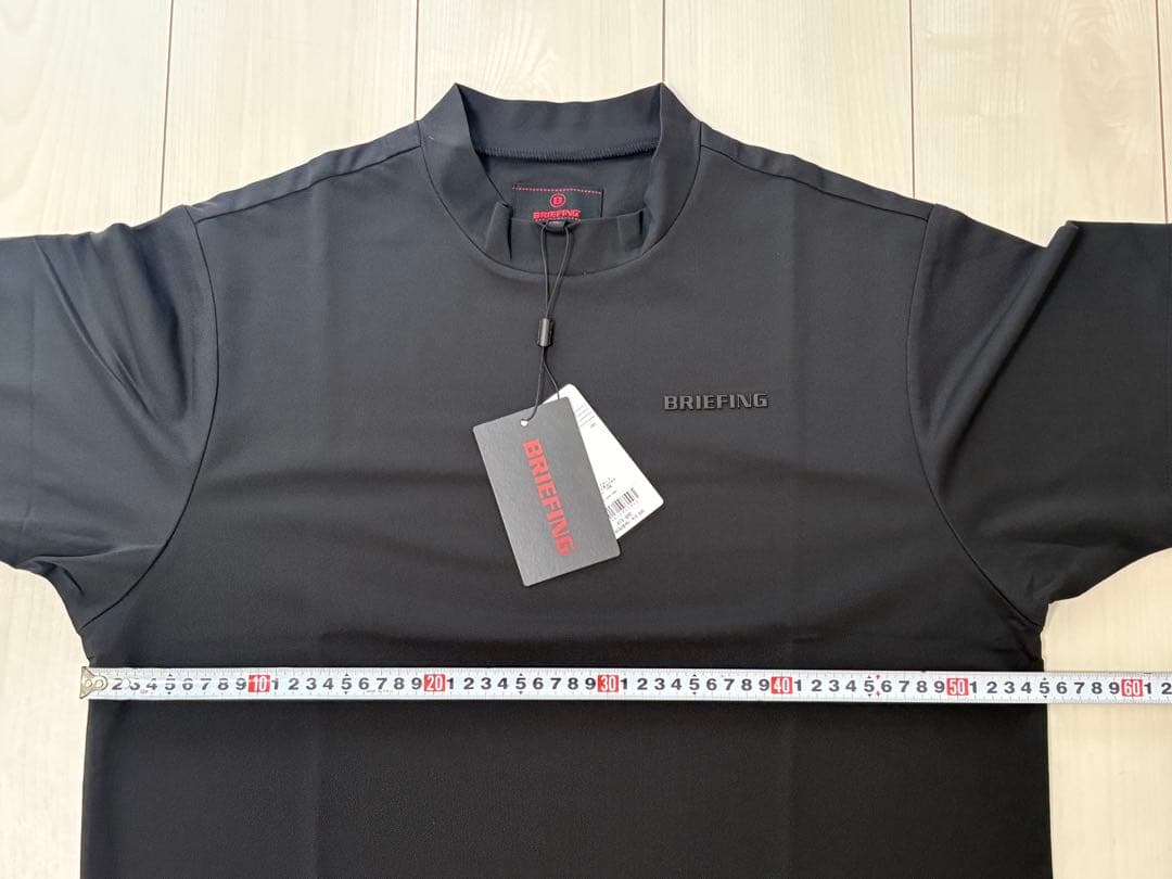 未使用)ブリーフィングゴルフ メンズ 半袖モックネックシャツ M ブラック