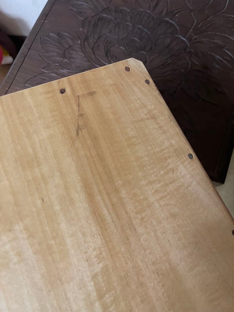 希少　アンティーク　日光彫？軽井沢彫？箪笥　5段式　引き出し　入手困難