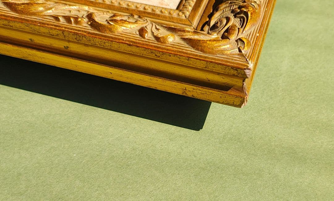 F30号 重厚油彩額 展示仕様【保護板なし】 アンティーク金 油絵付き　DIY