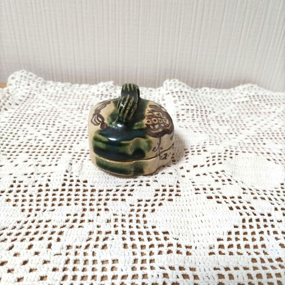 新品　香合　織部　弾き　　加藤芳右衛門