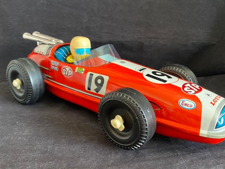 1960年代　昭和レトロ　ロータス・ハイスピードレーサー　電動ブリキカー／箱付き