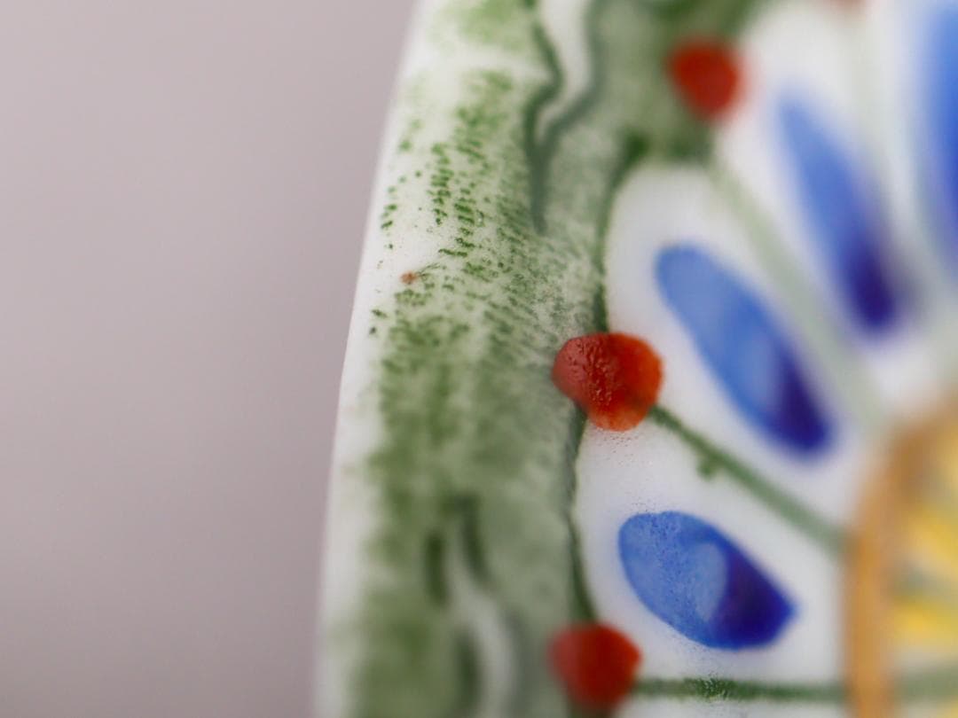 印判菊花緑 4寸皿 5客