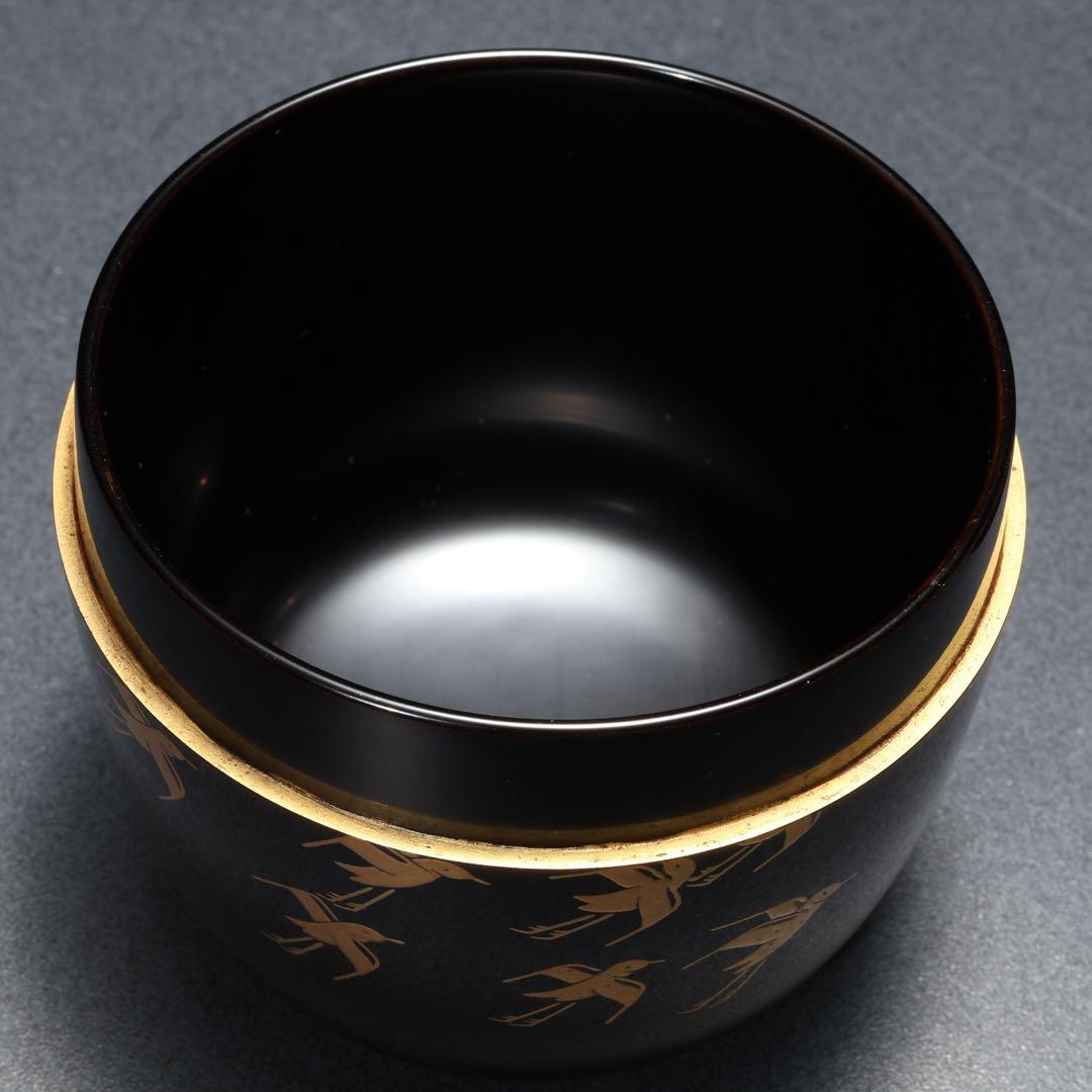 棗　須磨蒔絵　中村孝也　金蒔絵　共箱　共布　R1687