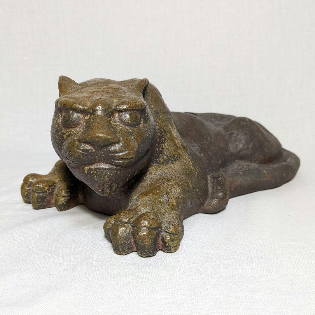 岡山県重要無形文化財 浦上善次 備前焼 甲寅 共箱共布 伏せ香炉 置物 虎 トラ