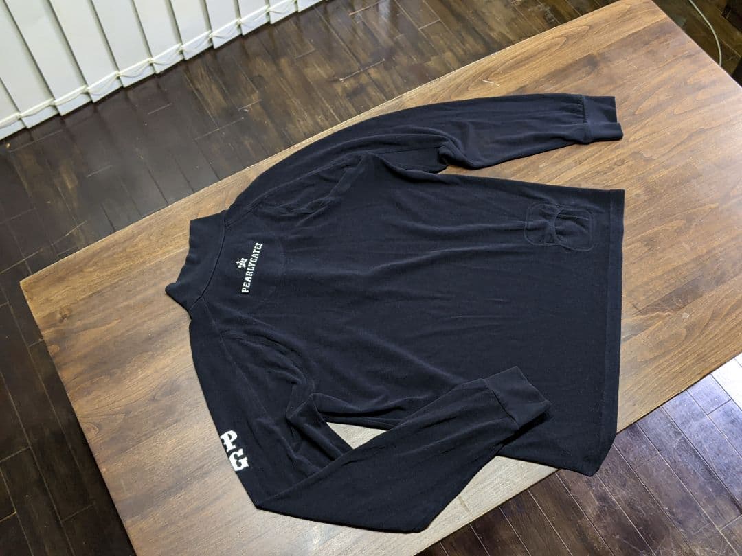 パーリーゲイツ　モックネック　長袖シャツ　ゴルフ　ウエア　黒 アンダー PG 4