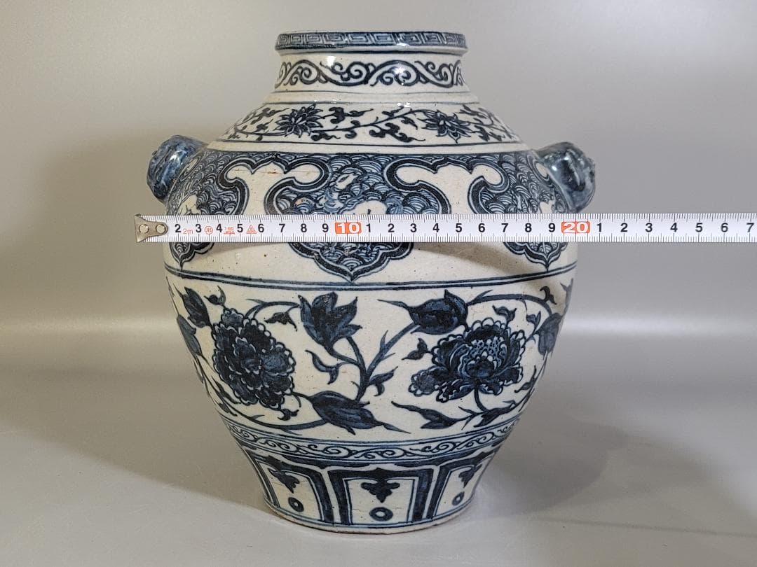 中国 染付 纏枝蓮花紋 瓶