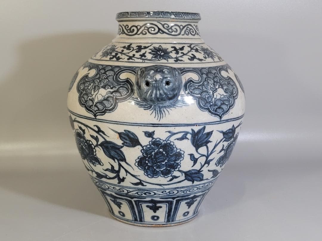 中国 染付 纏枝蓮花紋 瓶