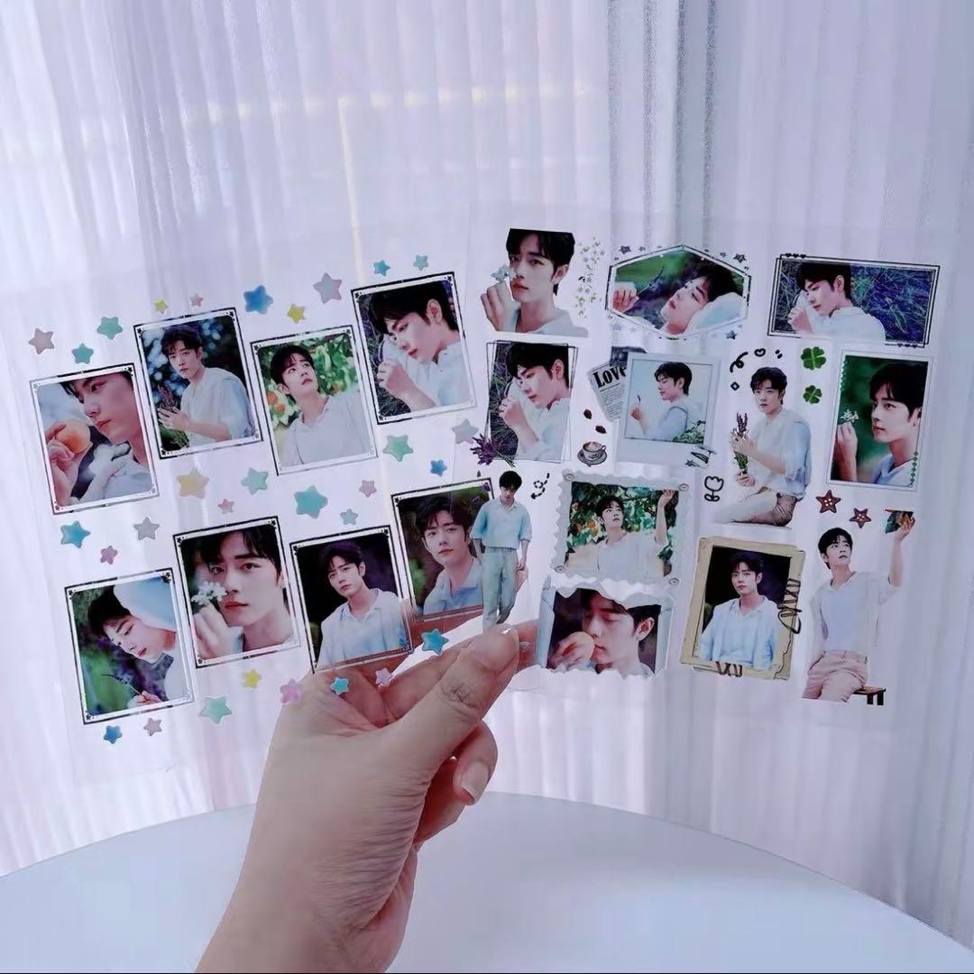 15×15cm 肖戦 転写ステッカー 耐油 防水ステッカー　2枚　28セット❣