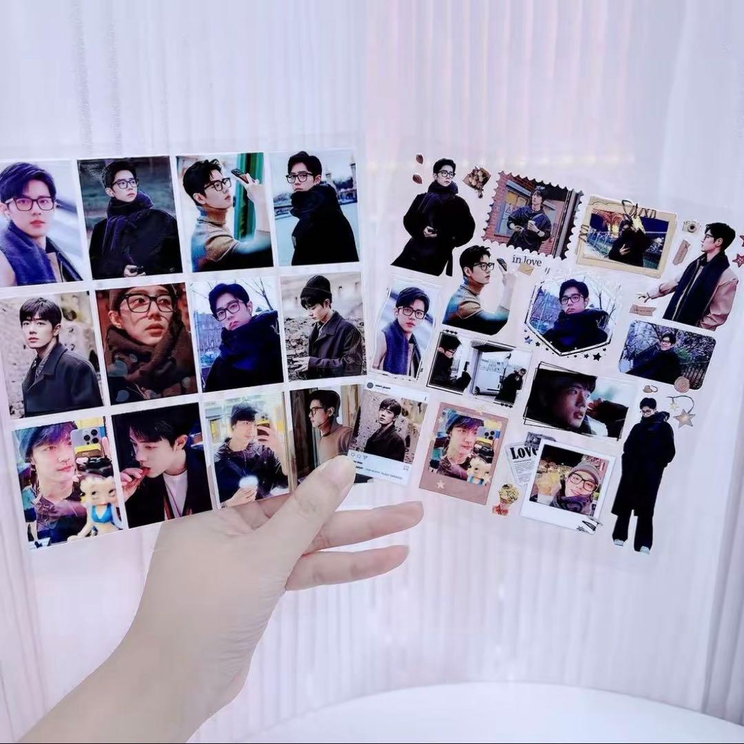 15×15cm 肖戦 転写ステッカー 耐油 防水ステッカー　2枚　28セット❣