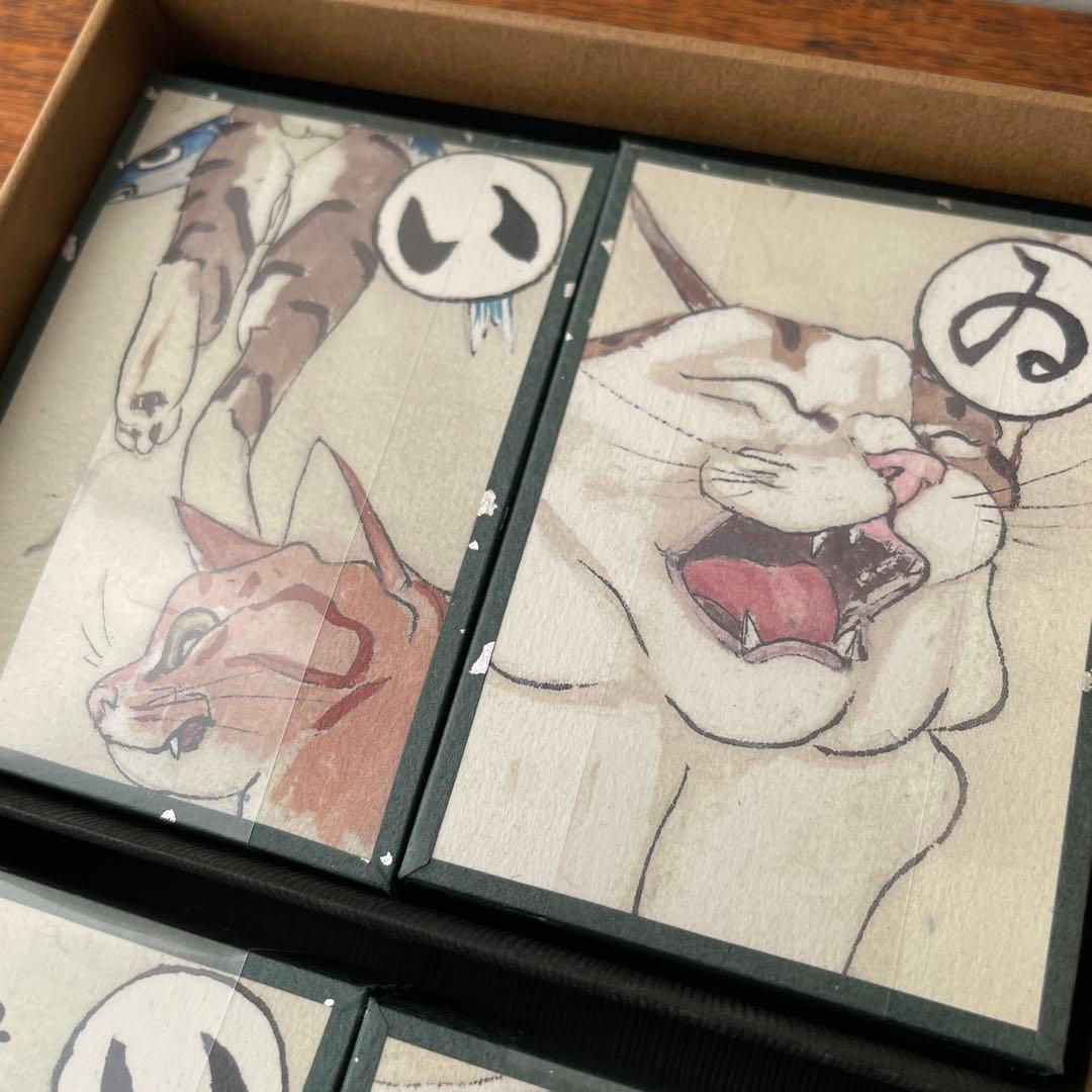 アトリエKinami 石塚智之　諺いろは歌留多　二集　猫　ネコ　墨絵　日本画