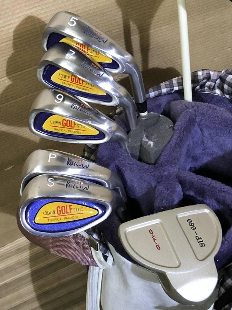 レディース向け「右打ち用」中古ゴルフクラブハーフセット☆コルウィン 混成 8本組